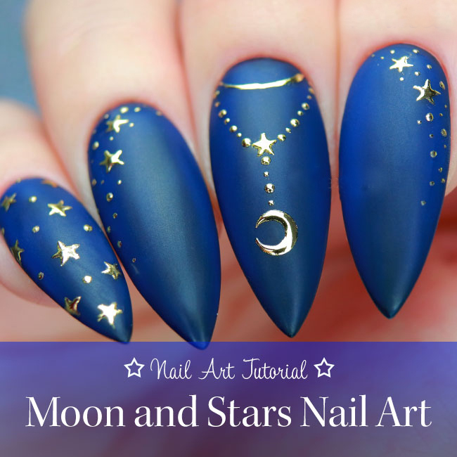 MOON AND STARS NAIL ART